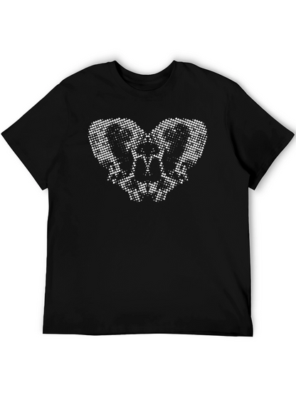 Heart Skull Graphic Black Tee