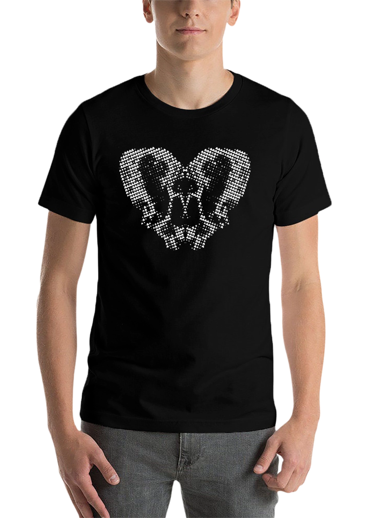 Heart Skull Graphic Black Tee