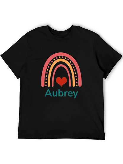 Aubrey Rainbow Heart Personalized Tee