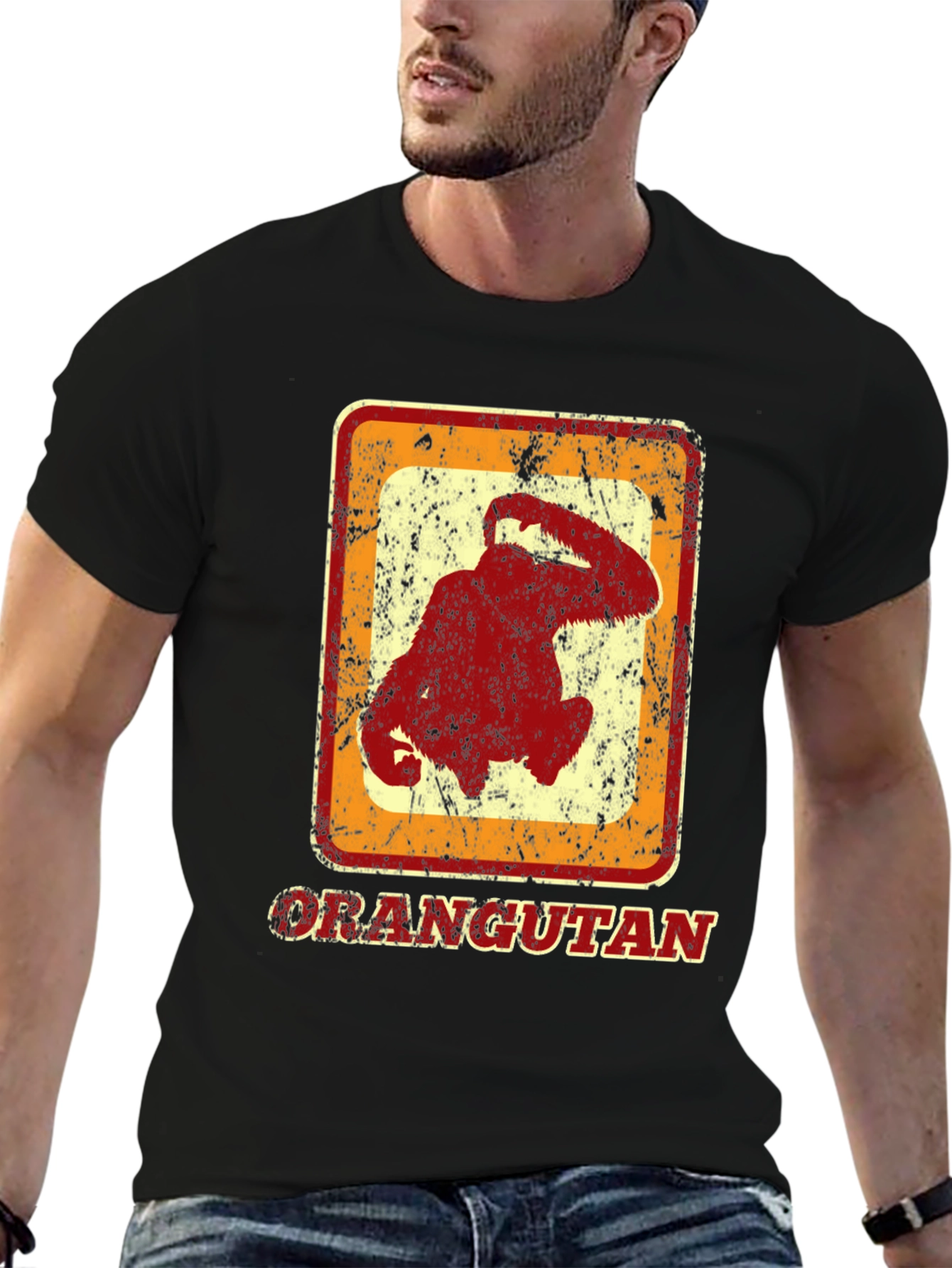 Orangutan Graphic Tee - Retro Style