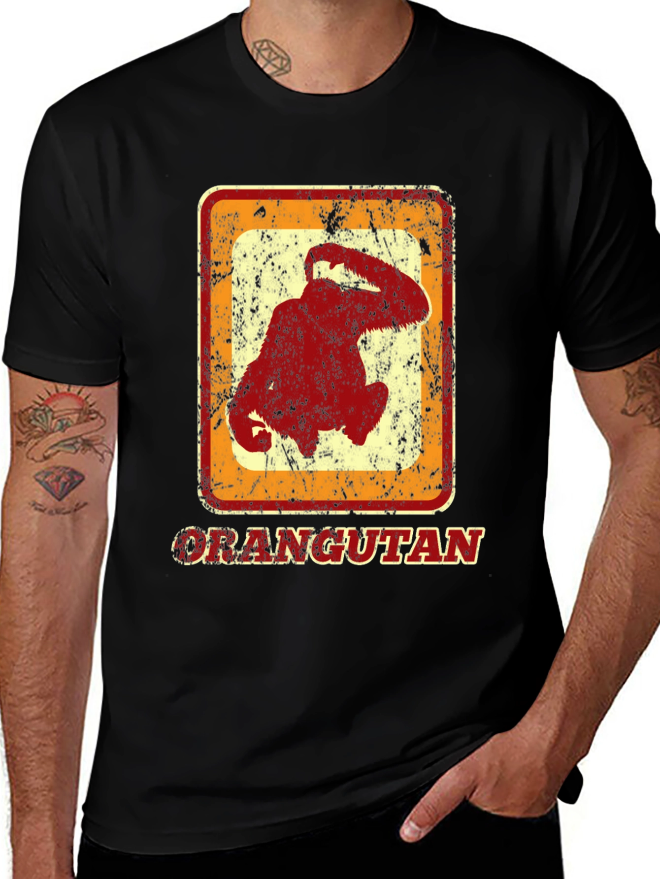 Orangutan Graphic Tee - Retro Style