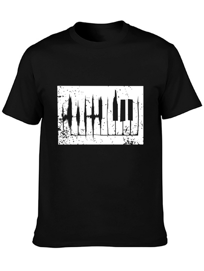 Piano Keys Graphic Black T-Shirt - Music Lover Tee