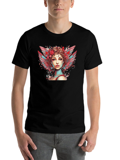 Angel Woman Graphic Tee - Black Cotton Blend