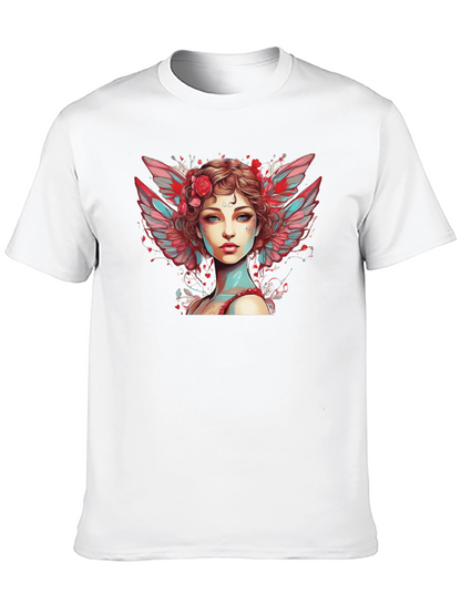 Angel Woman Graphic Tee - Black Cotton Blend
