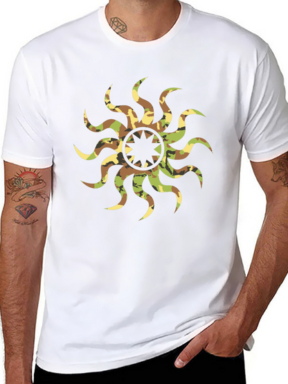 Camo Sunburst Graphic Black T-Shirt