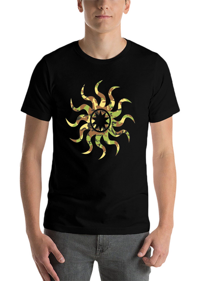 Camo Sunburst Graphic Black T-Shirt