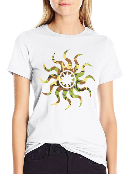 Camo Sunburst Graphic Black T-Shirt