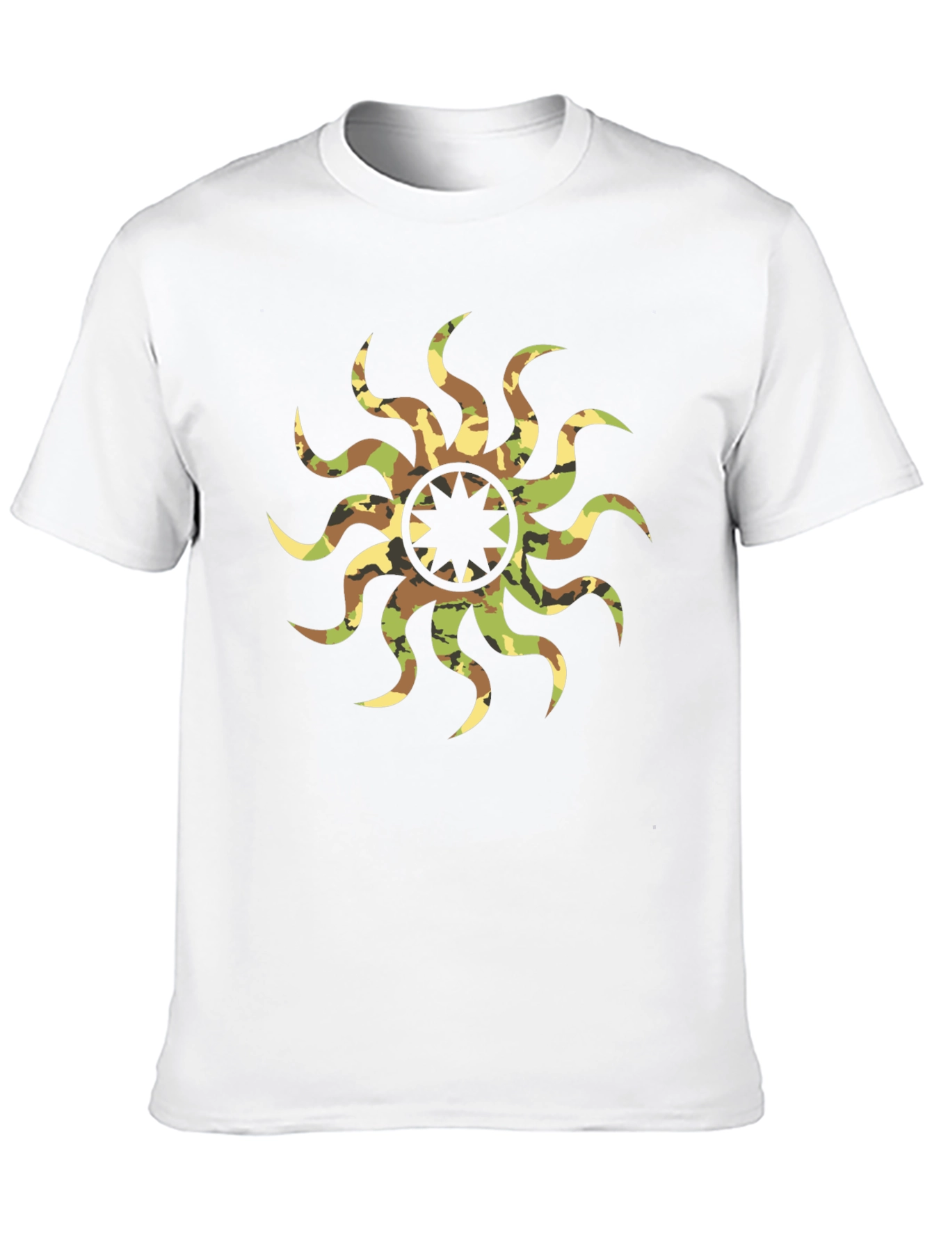Camo Sunburst Graphic Black T-Shirt