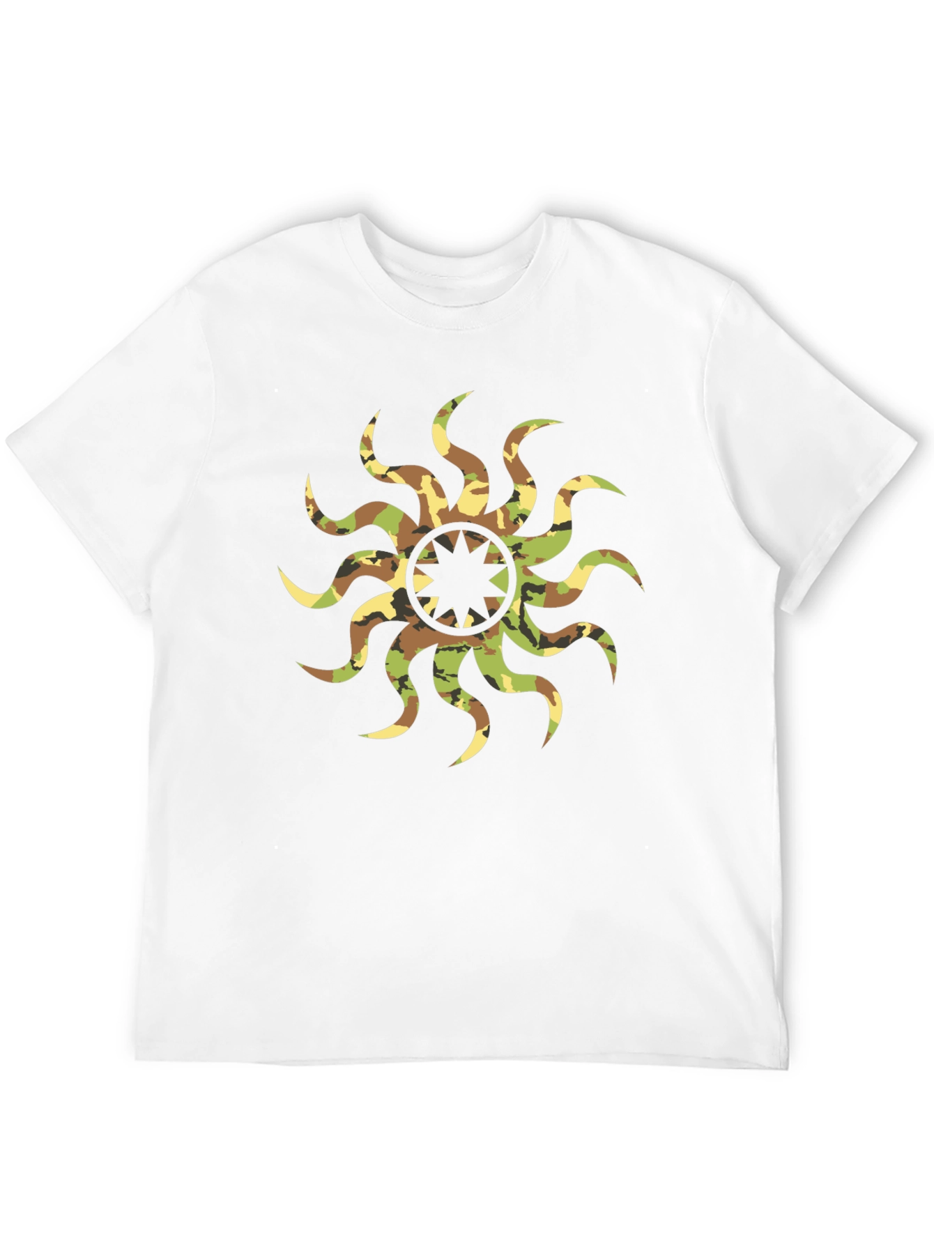 Camo Sunburst Graphic Black T-Shirt