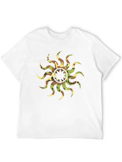 Camo Sunburst Graphic Black T-Shirt