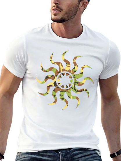 Camo Sunburst Graphic Black T-Shirt