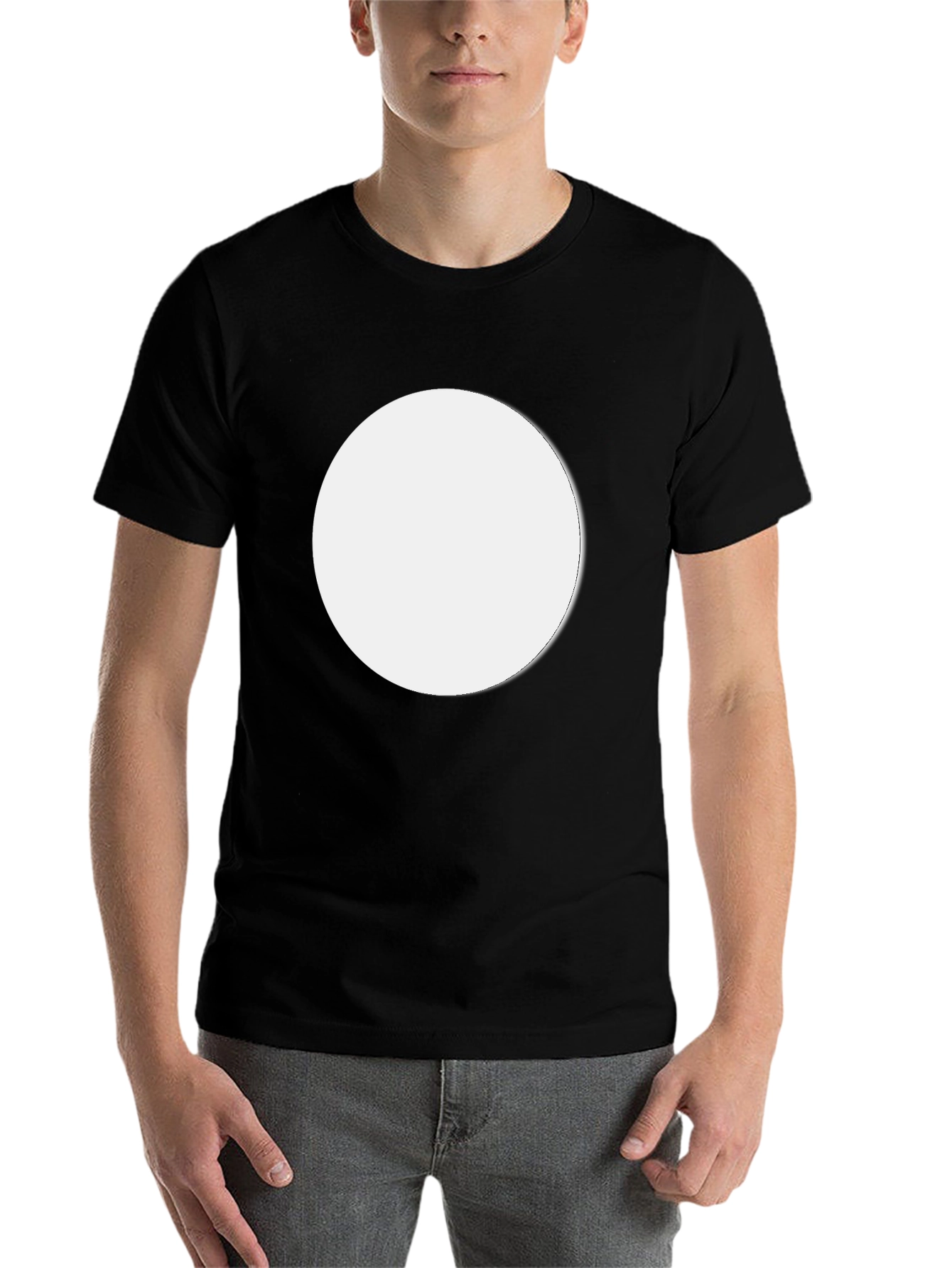 Classic Black T-Shirt with Customizable White Circle