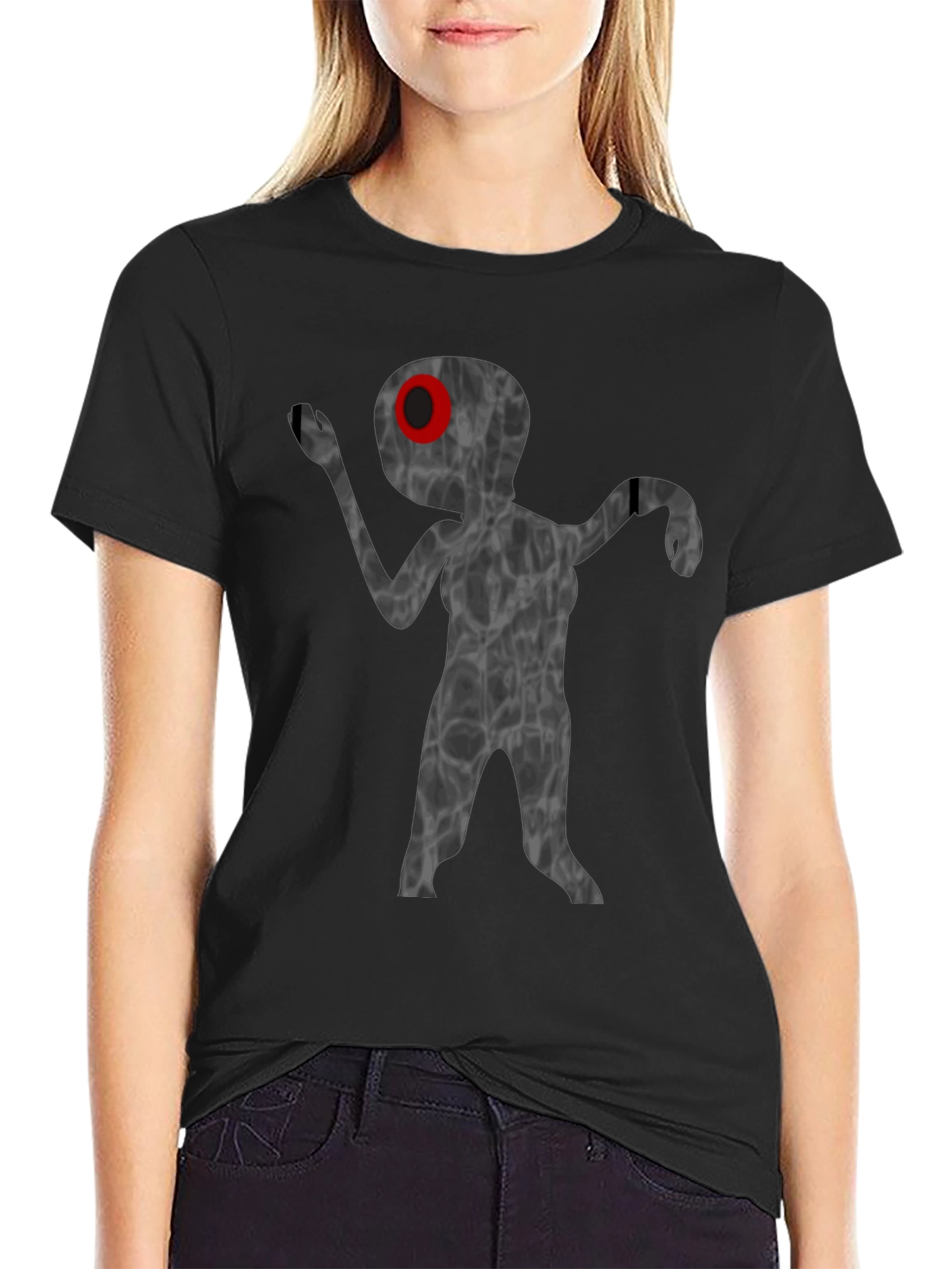 Unique Alien Graphic T-Shirt - Black