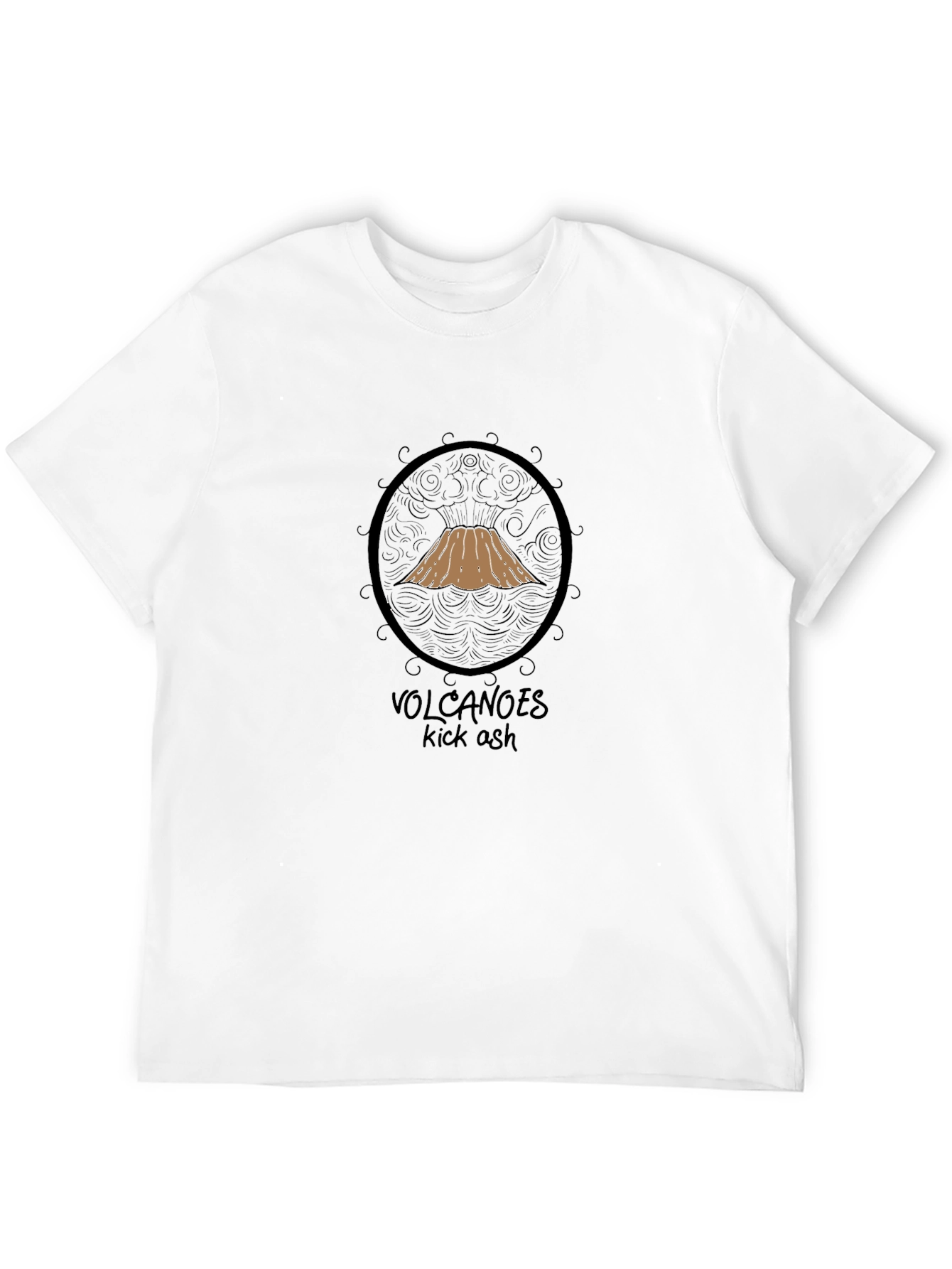 Volcanoes Kick Ash Graphic T-Shirt - Black