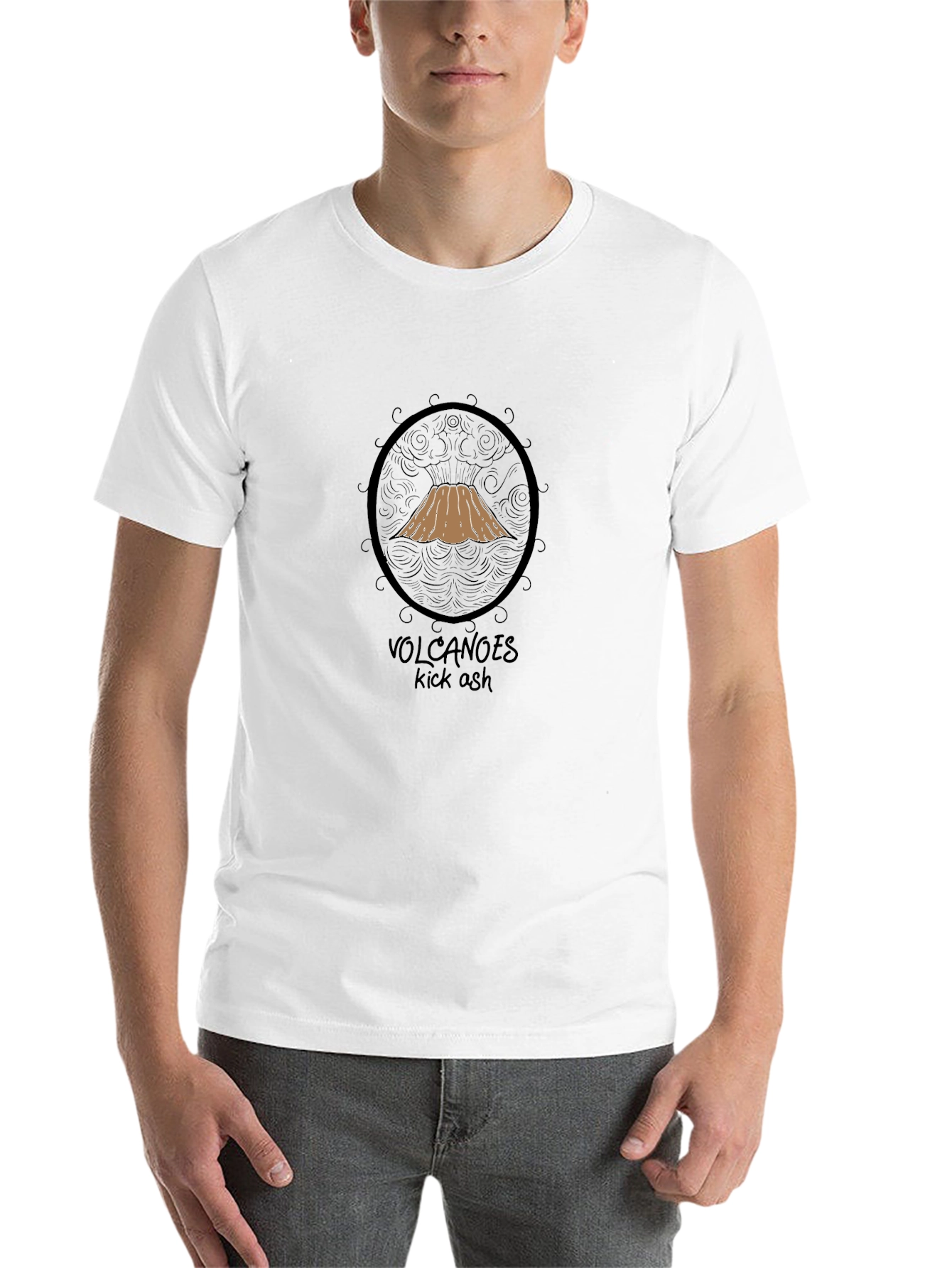 Volcanoes Kick Ash Graphic T-Shirt - Black