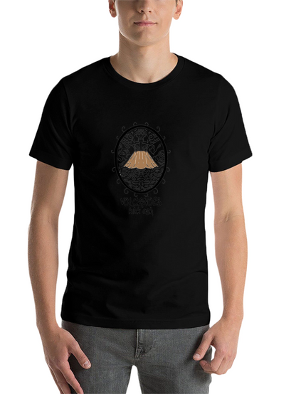 Volcanoes Kick Ash Graphic T-Shirt - Black
