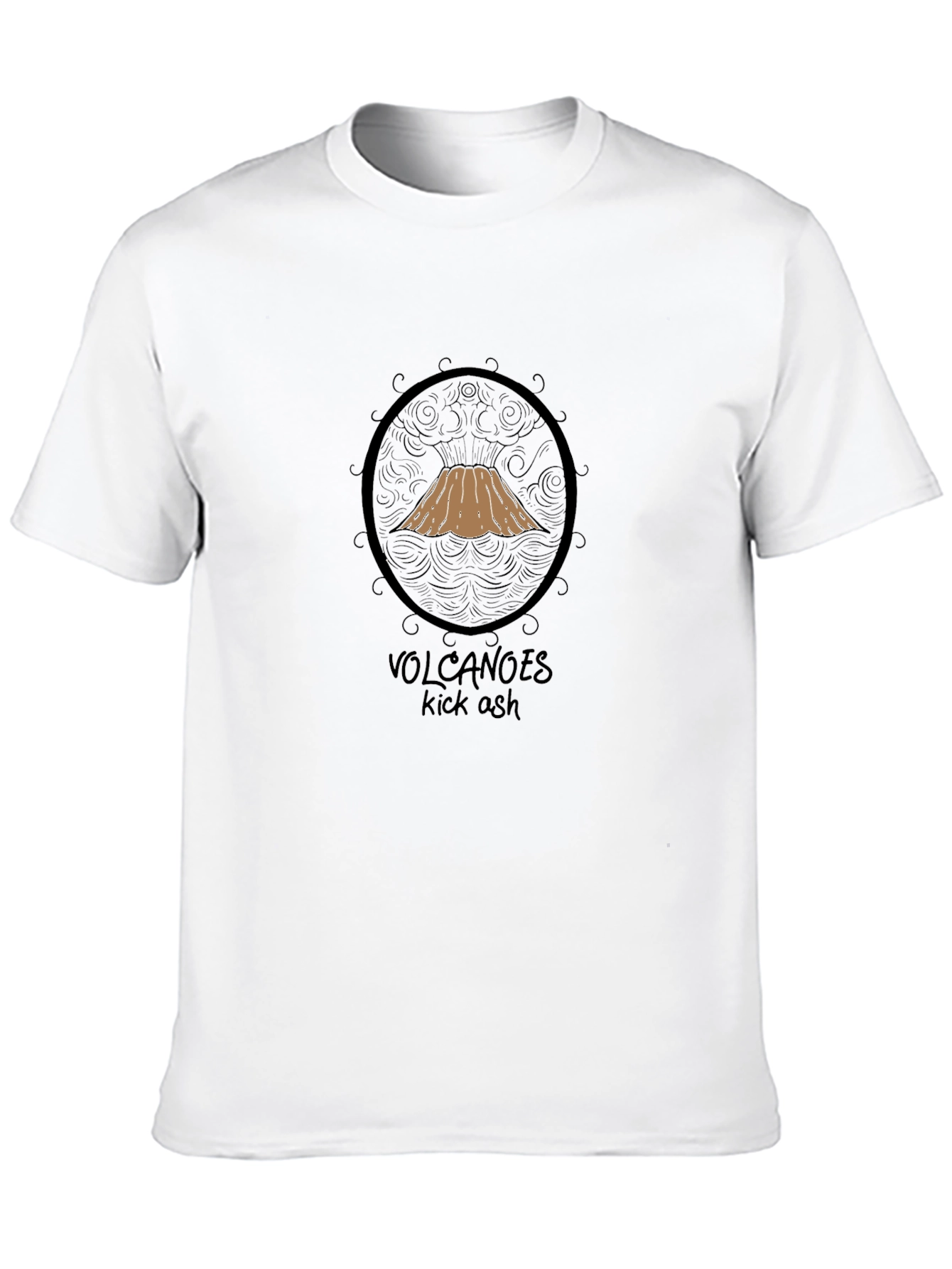 Volcanoes Kick Ash Graphic T-Shirt - Black