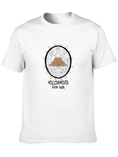 Volcanoes Kick Ash Graphic T-Shirt - Black