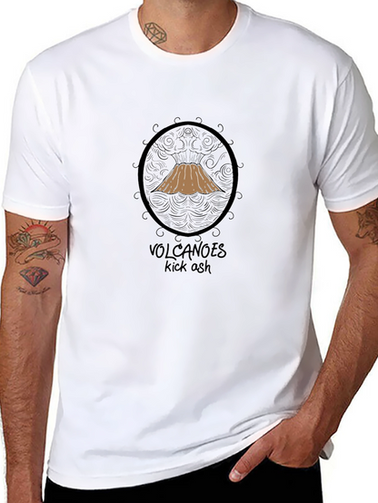 Volcanoes Kick Ash Graphic T-Shirt - Black