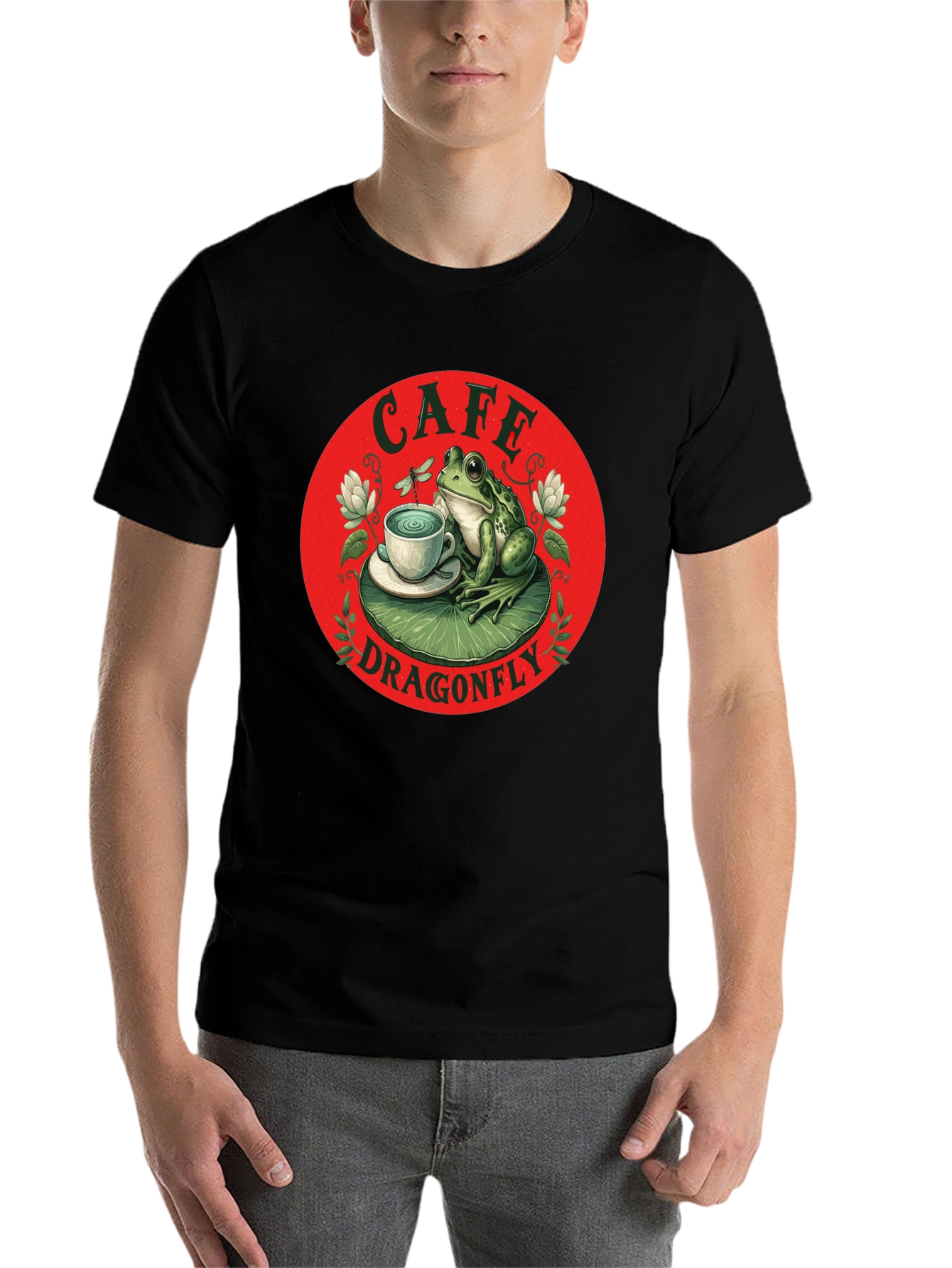 Cafe Dragonfly Frog T-Shirt