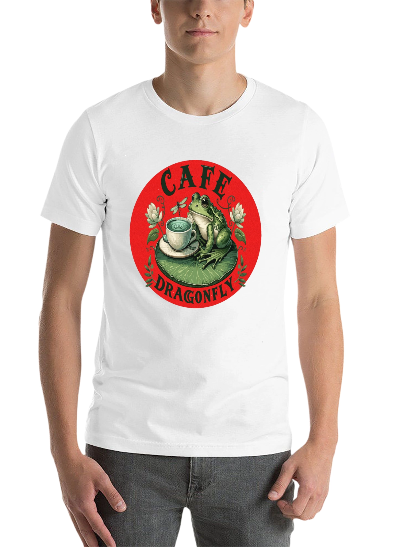 Cafe Dragonfly Frog T-Shirt