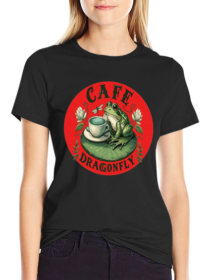 Cafe Dragonfly Frog T-Shirt