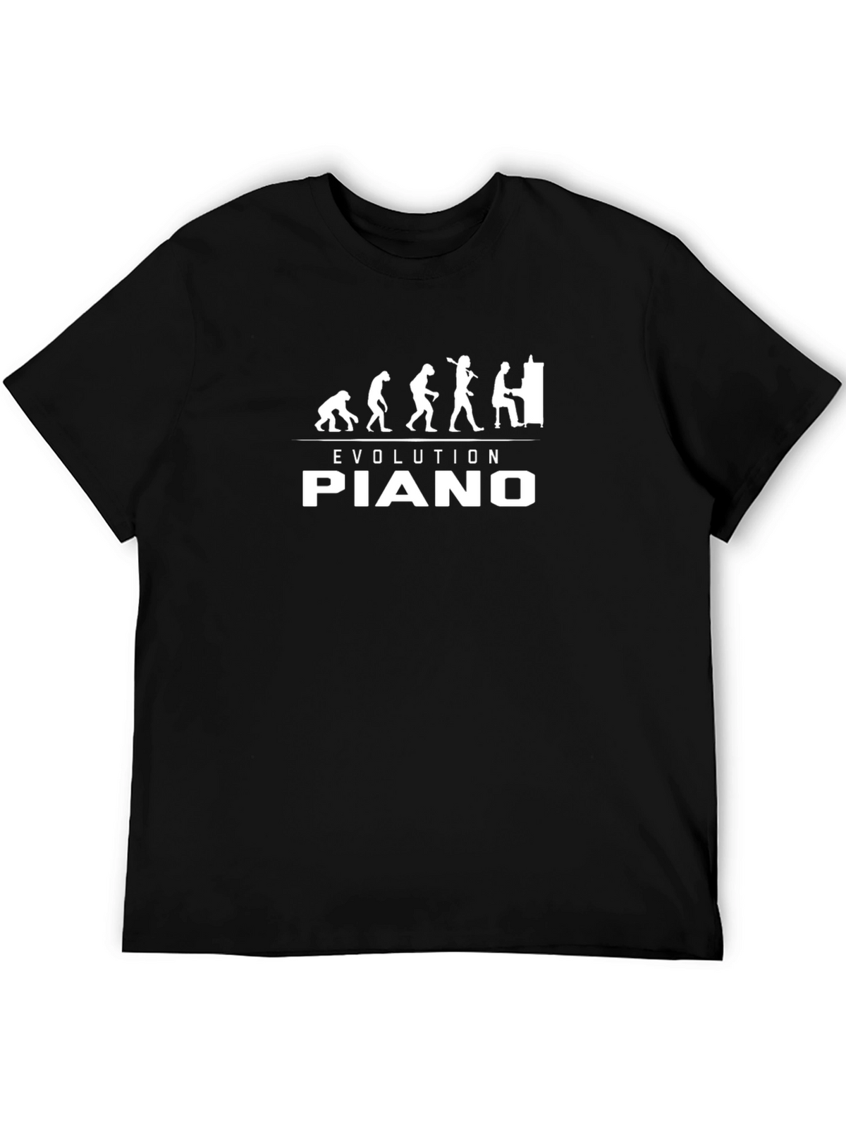 Evolution of Piano Player Black T-Shirt