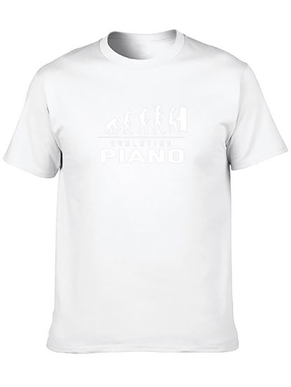 Evolution of Piano Player Black T-Shirt