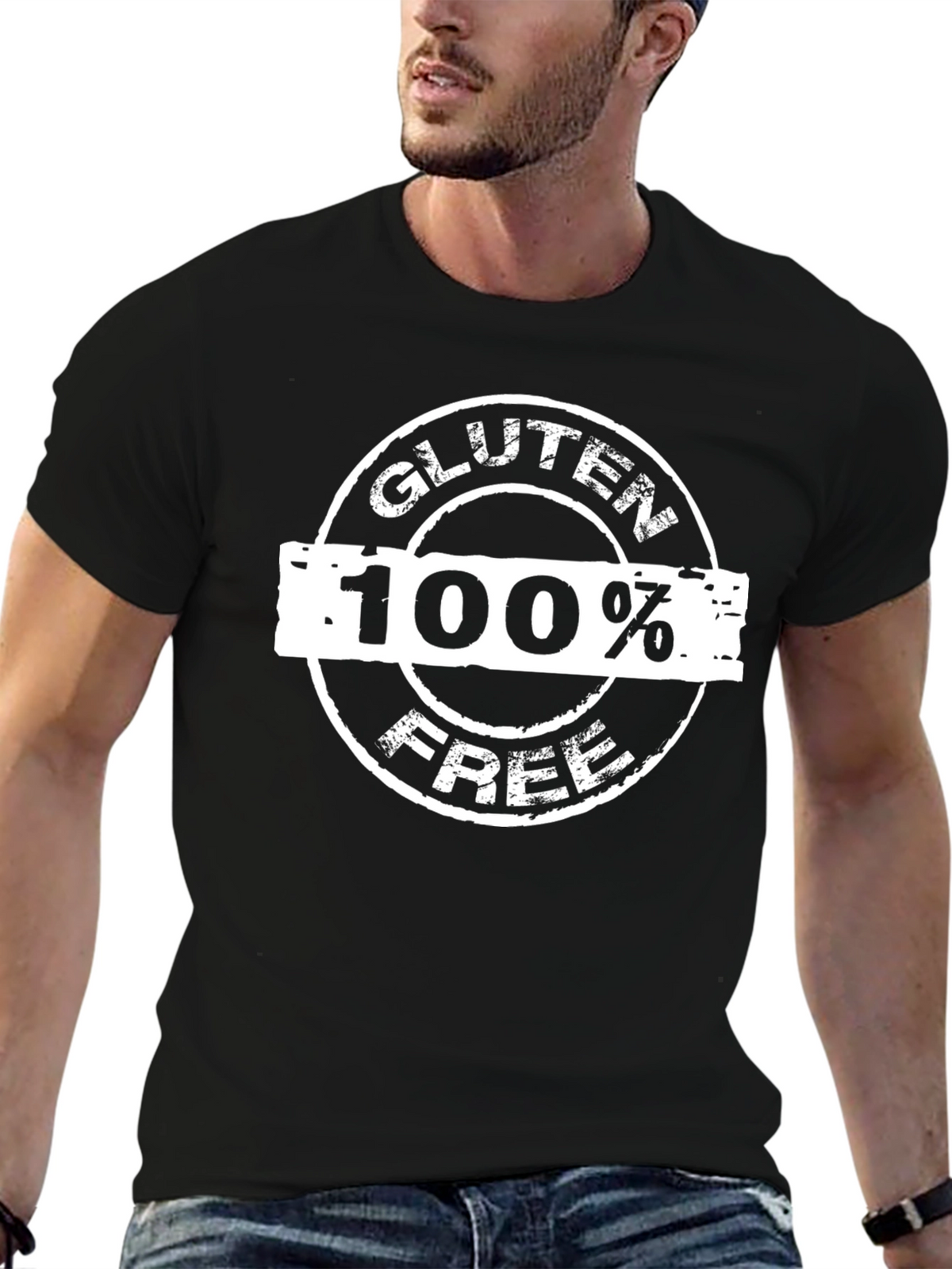 Gluten Free 100% T-Shirt - Black Graphic Tee