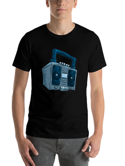 Retro Boombox Graphic Tee - Classic Cool