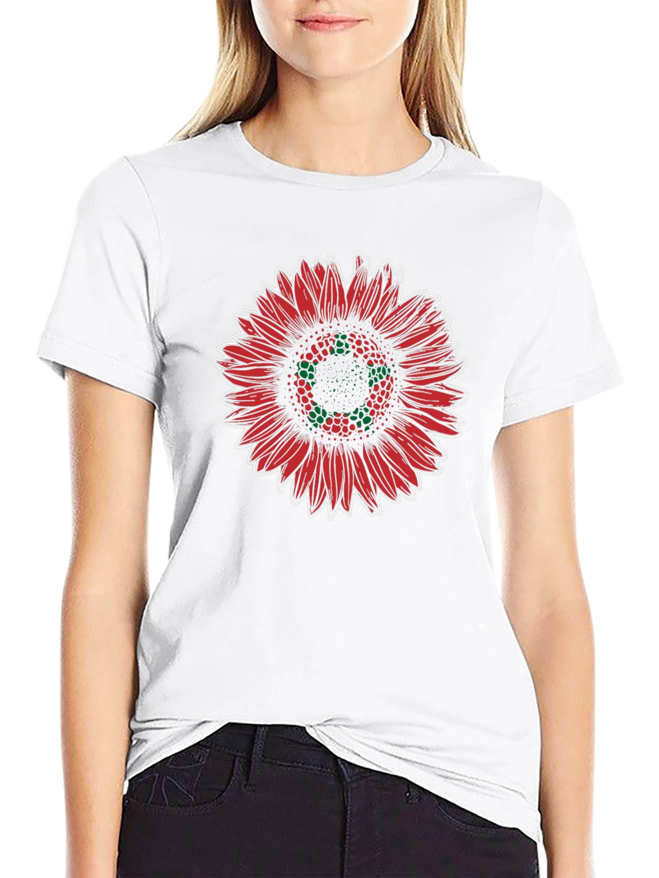 Red Sunflower Graphic Tee - Stylish Unisex T-Shirt