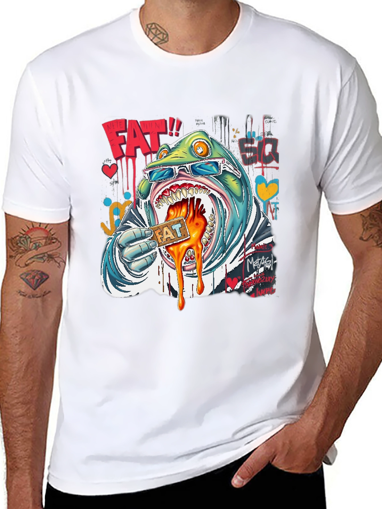 Funny Cartoon Graphic Tee - Street Art Style