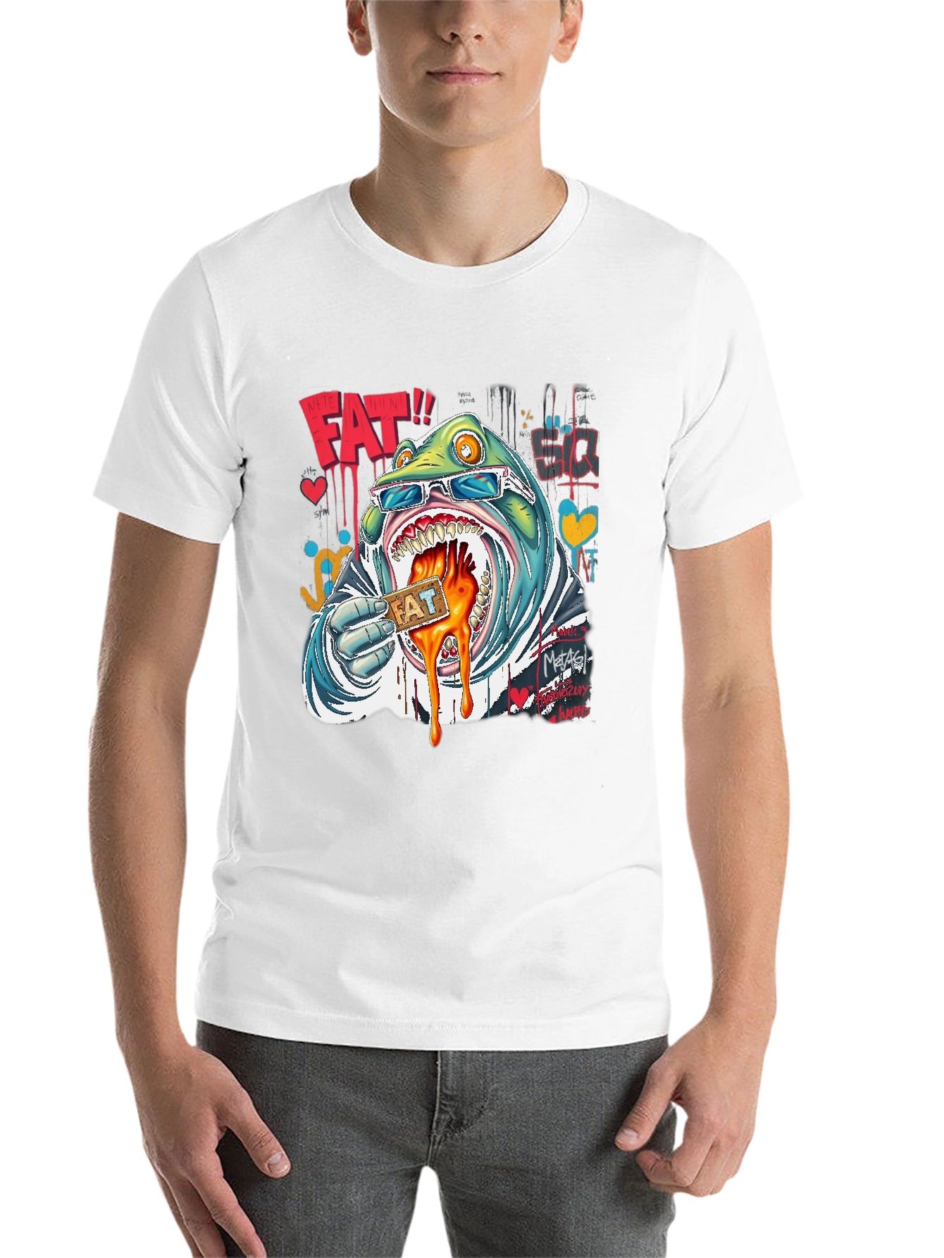 Funny Cartoon Graphic Tee - Street Art Style