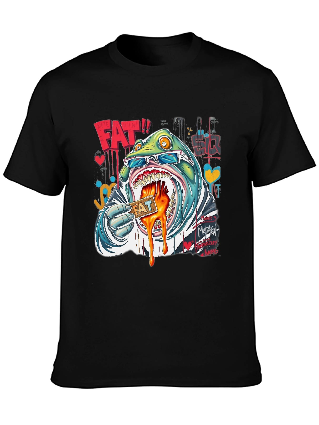 Funny Cartoon Graphic Tee - Street Art Style