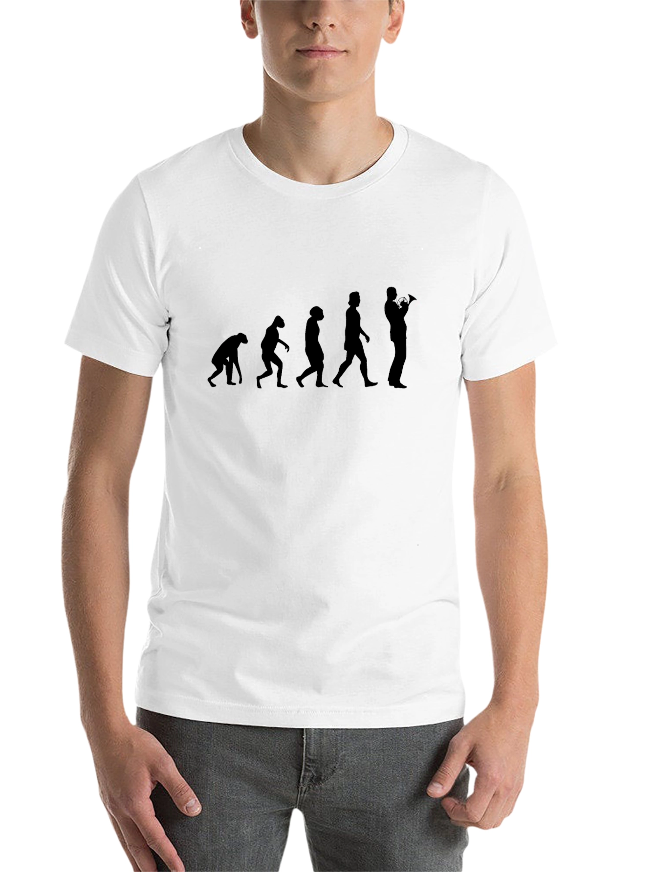 Evolution of Trumpet Player Mens T-Shirt