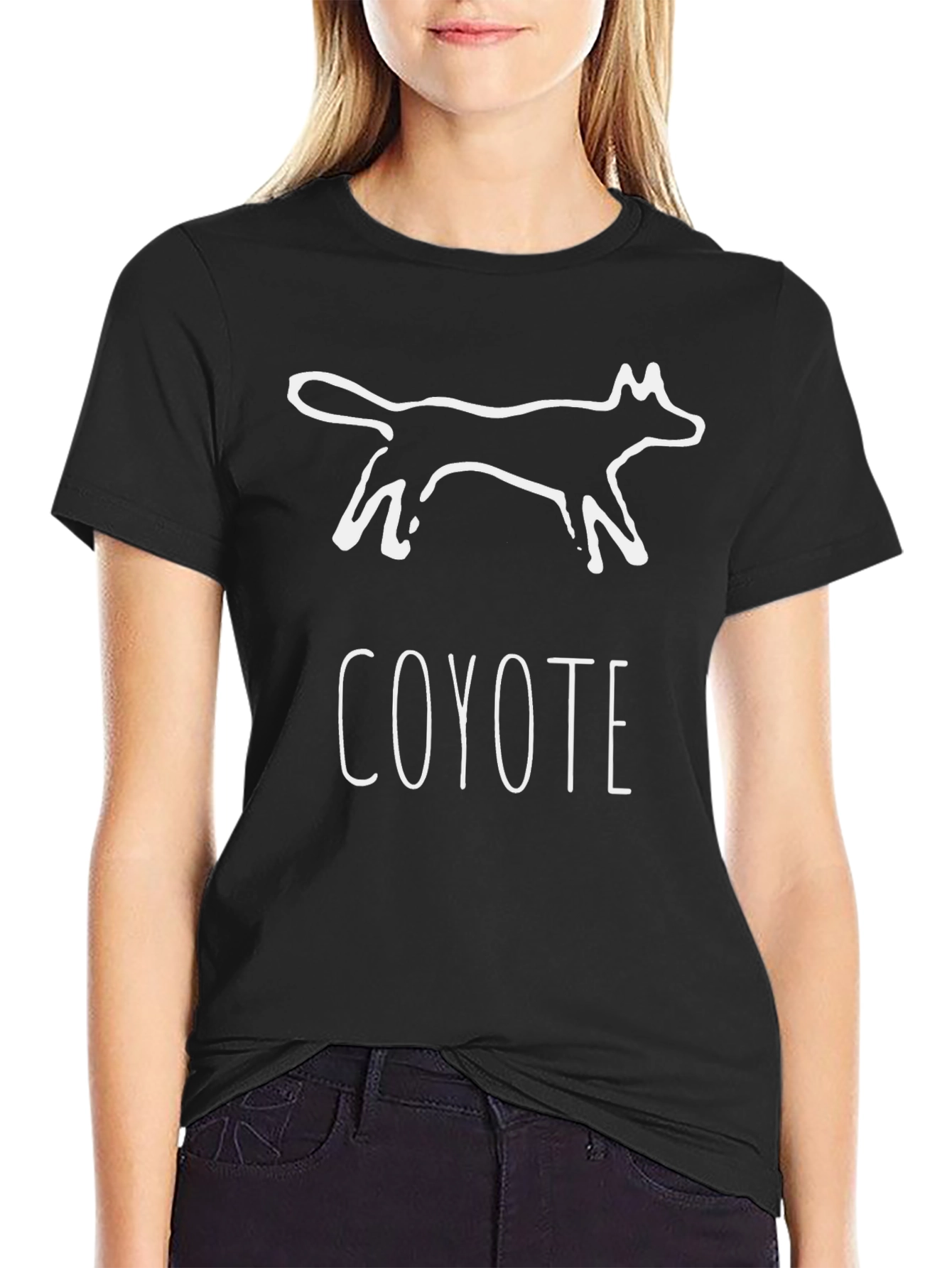 Coyote Graphic Print Black T-Shirt