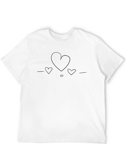 Minimalist Heart Line Art Black T-Shirt