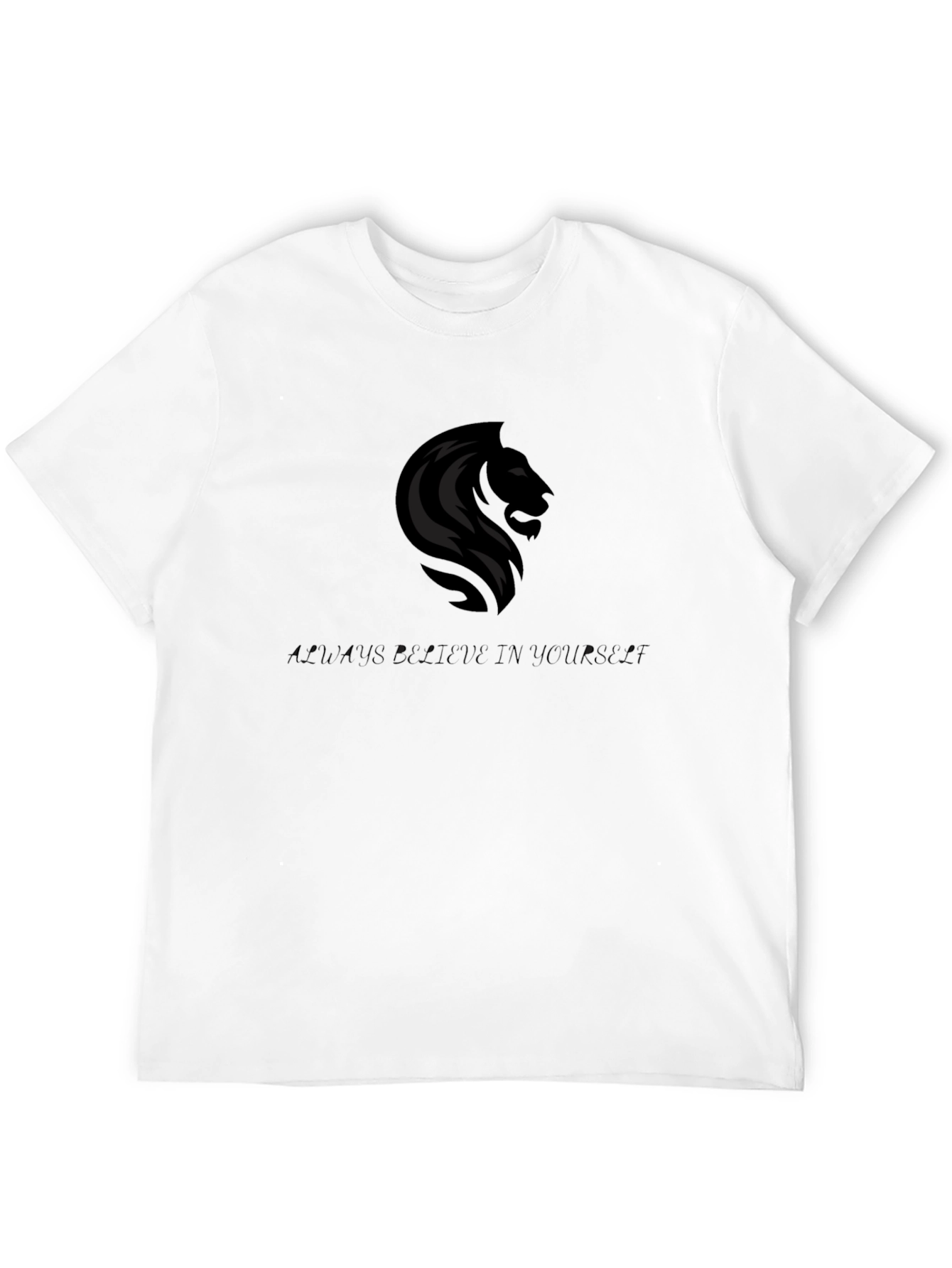 Lion Graphic Black T-Shirt - Believe in Yourself