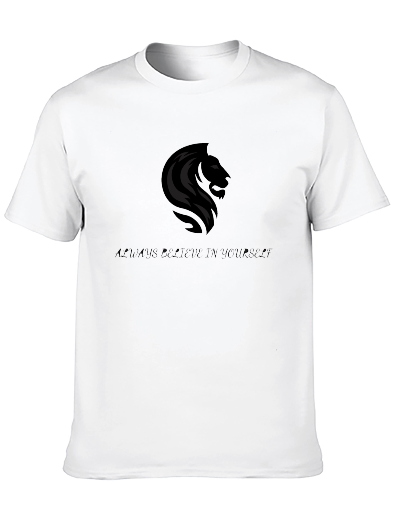 Lion Graphic Black T-Shirt - Believe in Yourself