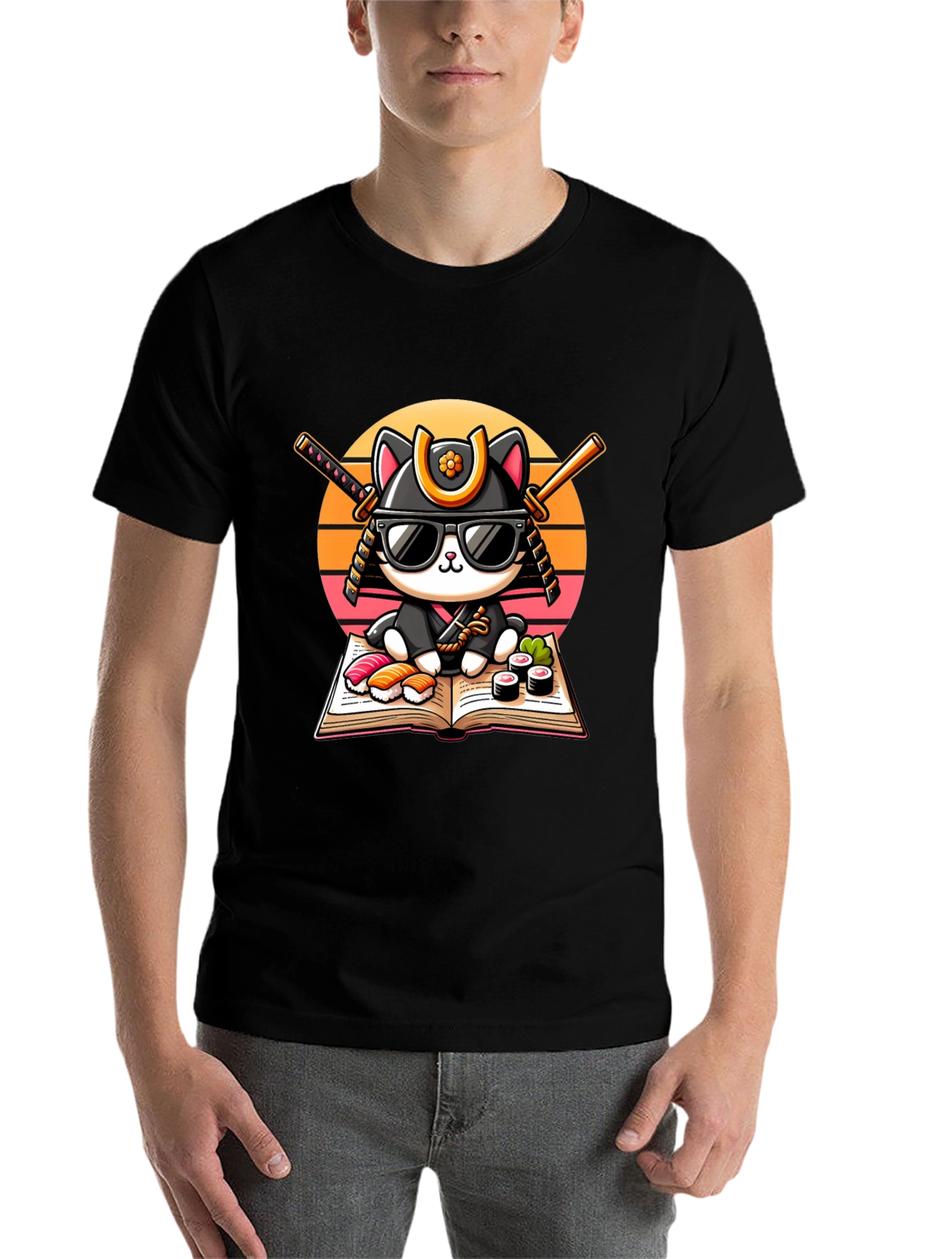 Sushi Cat T-Shirt - Samurai Kitten Tee