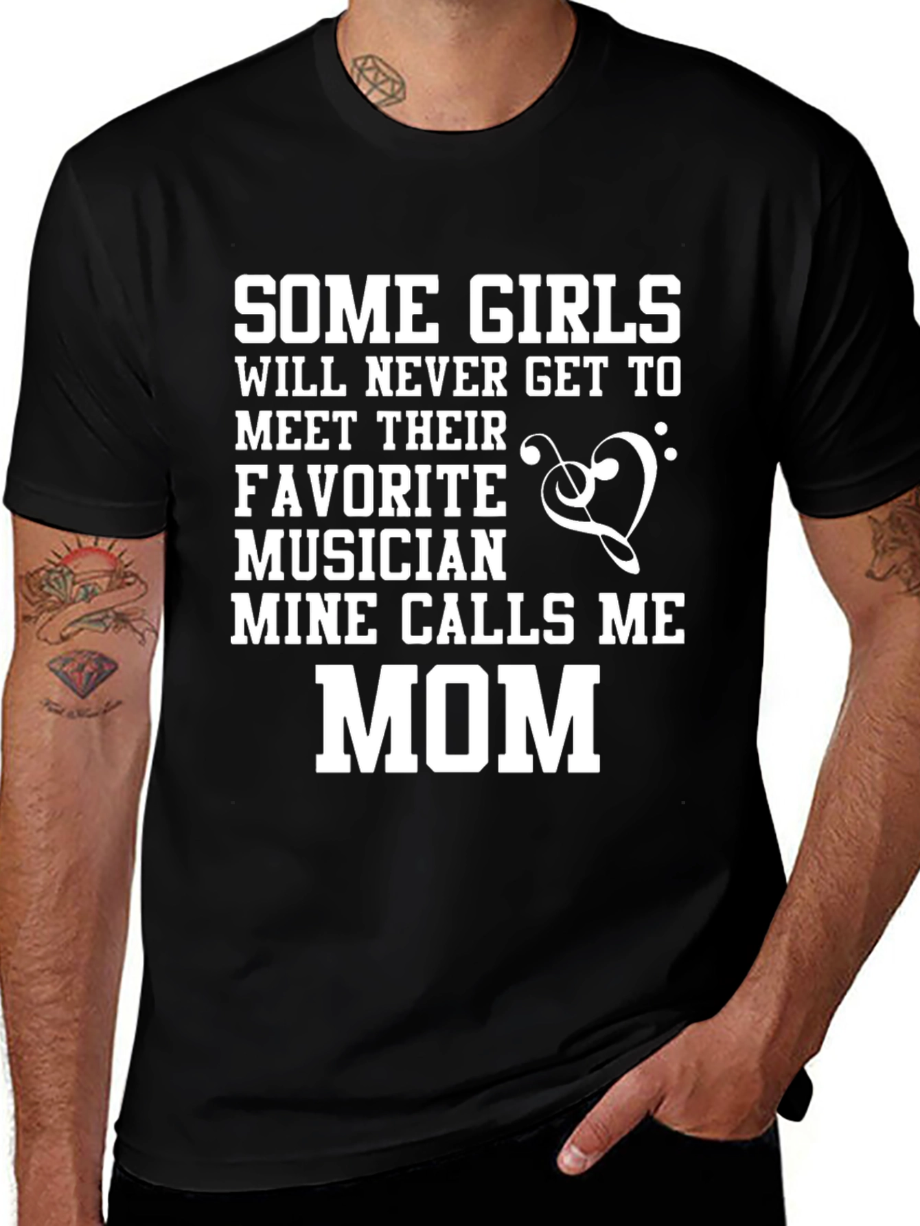 Musician Mom Graphic T-Shirt - Black Cotton Tee