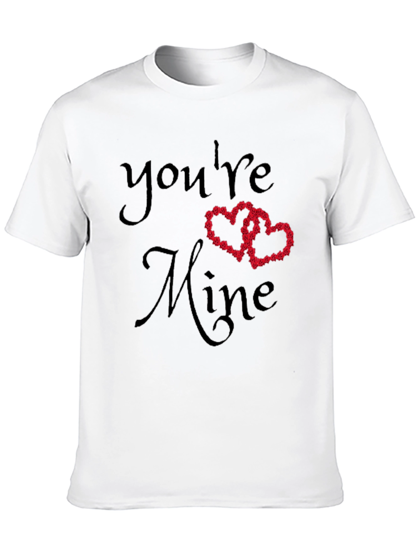 Youre Mine Valentines Day T-Shirt - Love Heart Roses