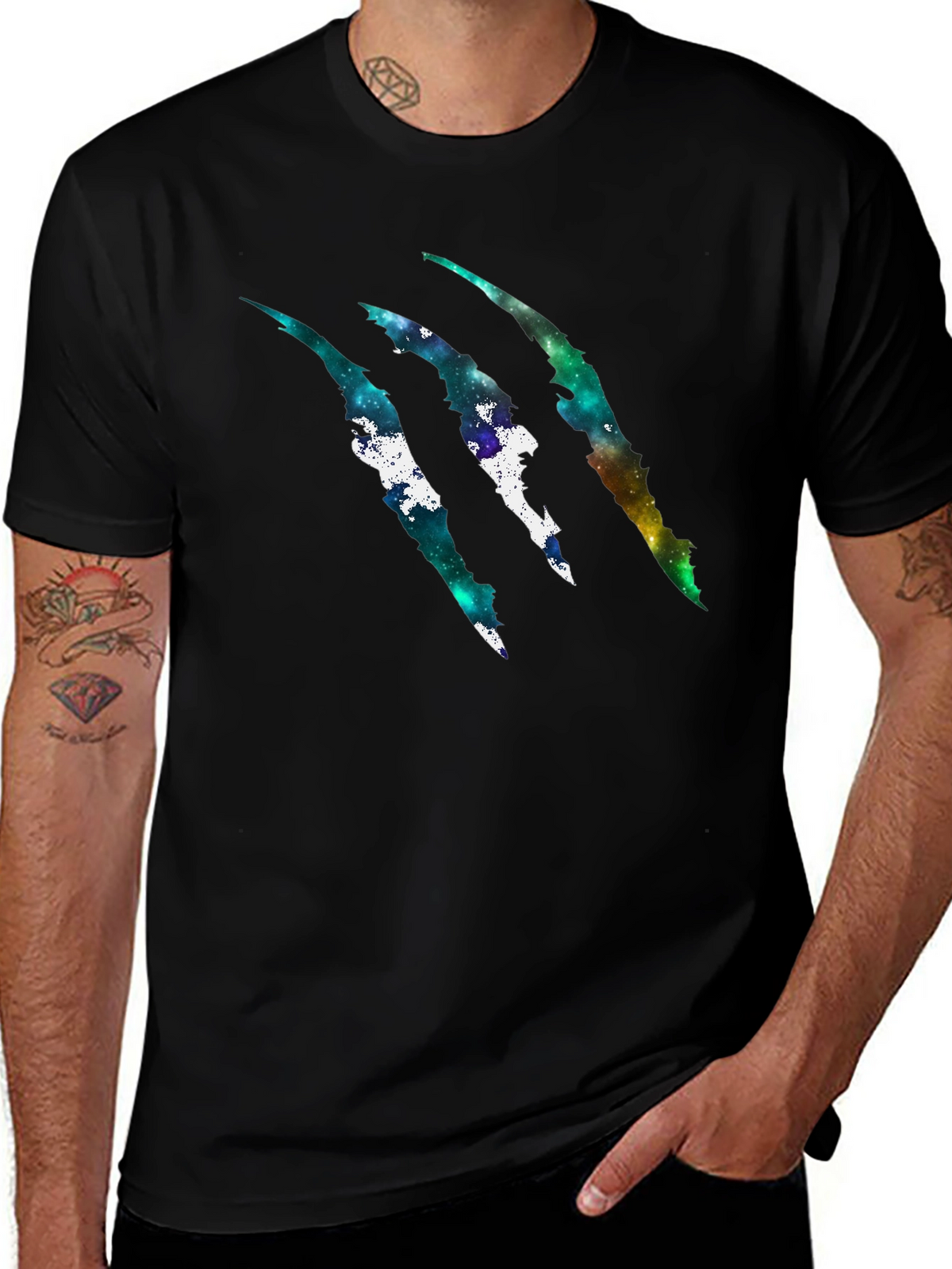 Galaxy Claw Mark Black T-Shirt