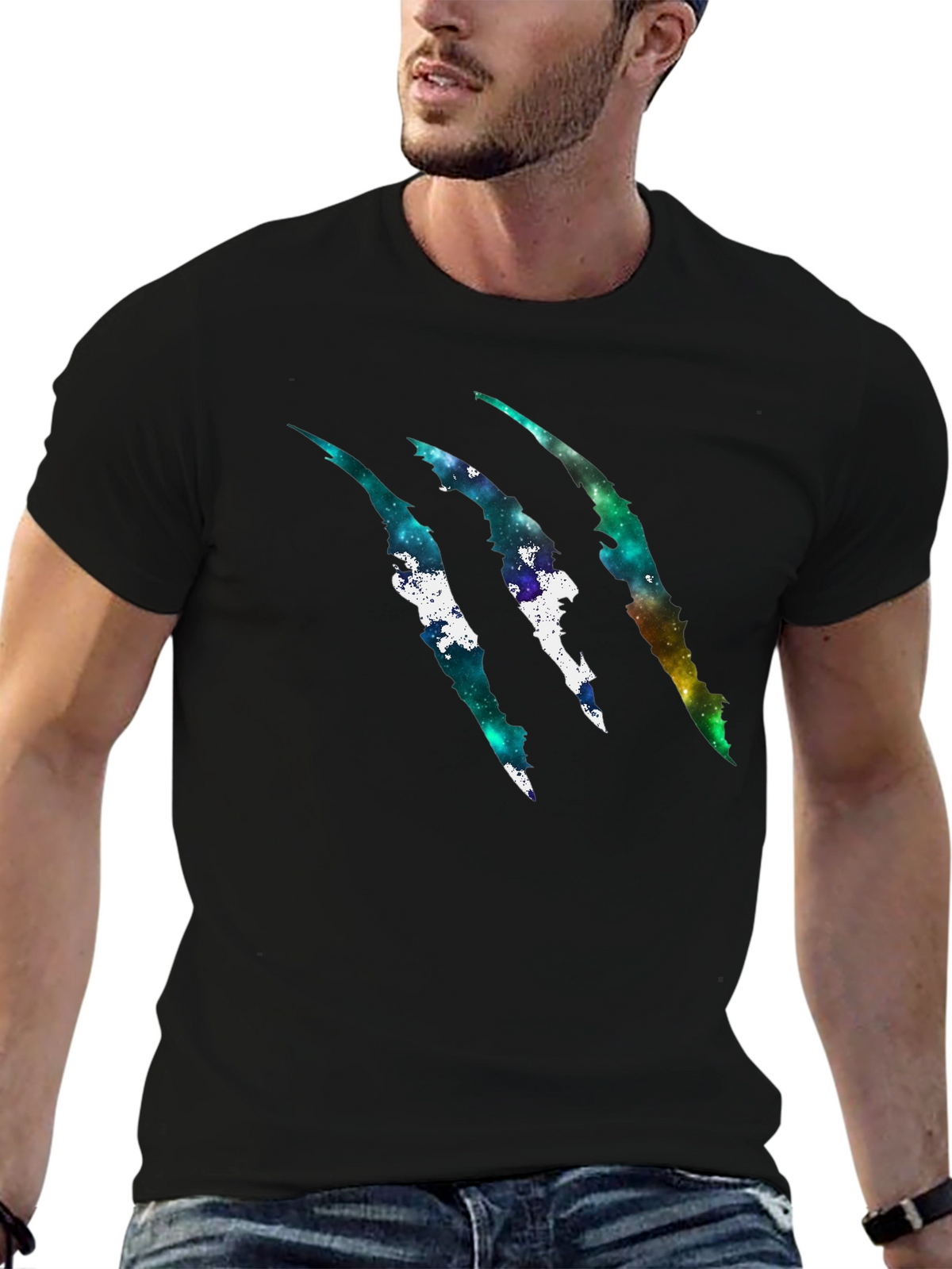 Galaxy Claw Mark Black T-Shirt