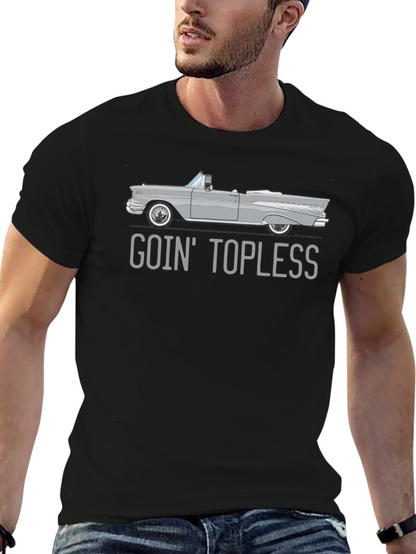 Goin Topless Car Graphic Black T-Shirt