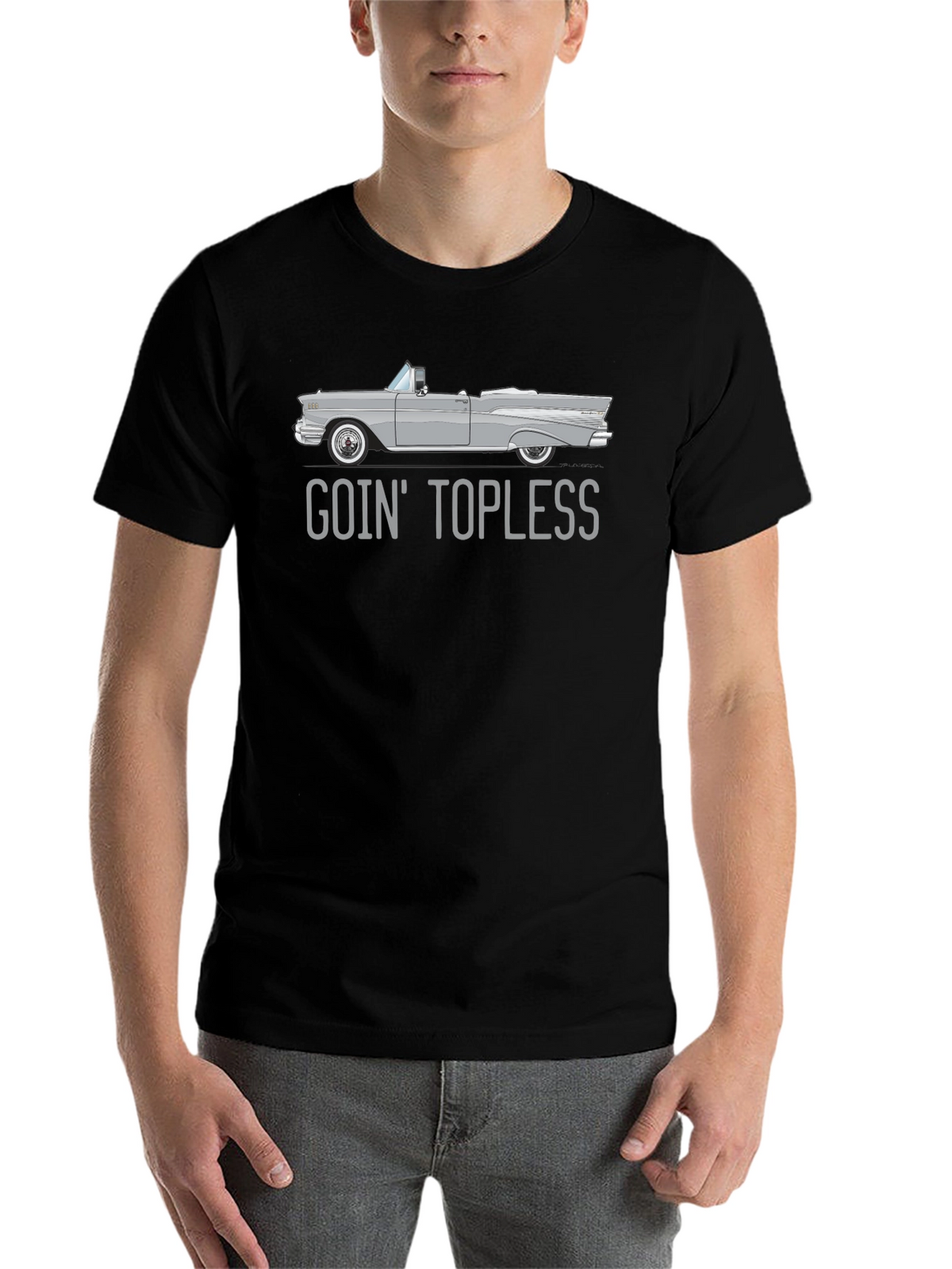 Goin Topless Car Graphic Black T-Shirt