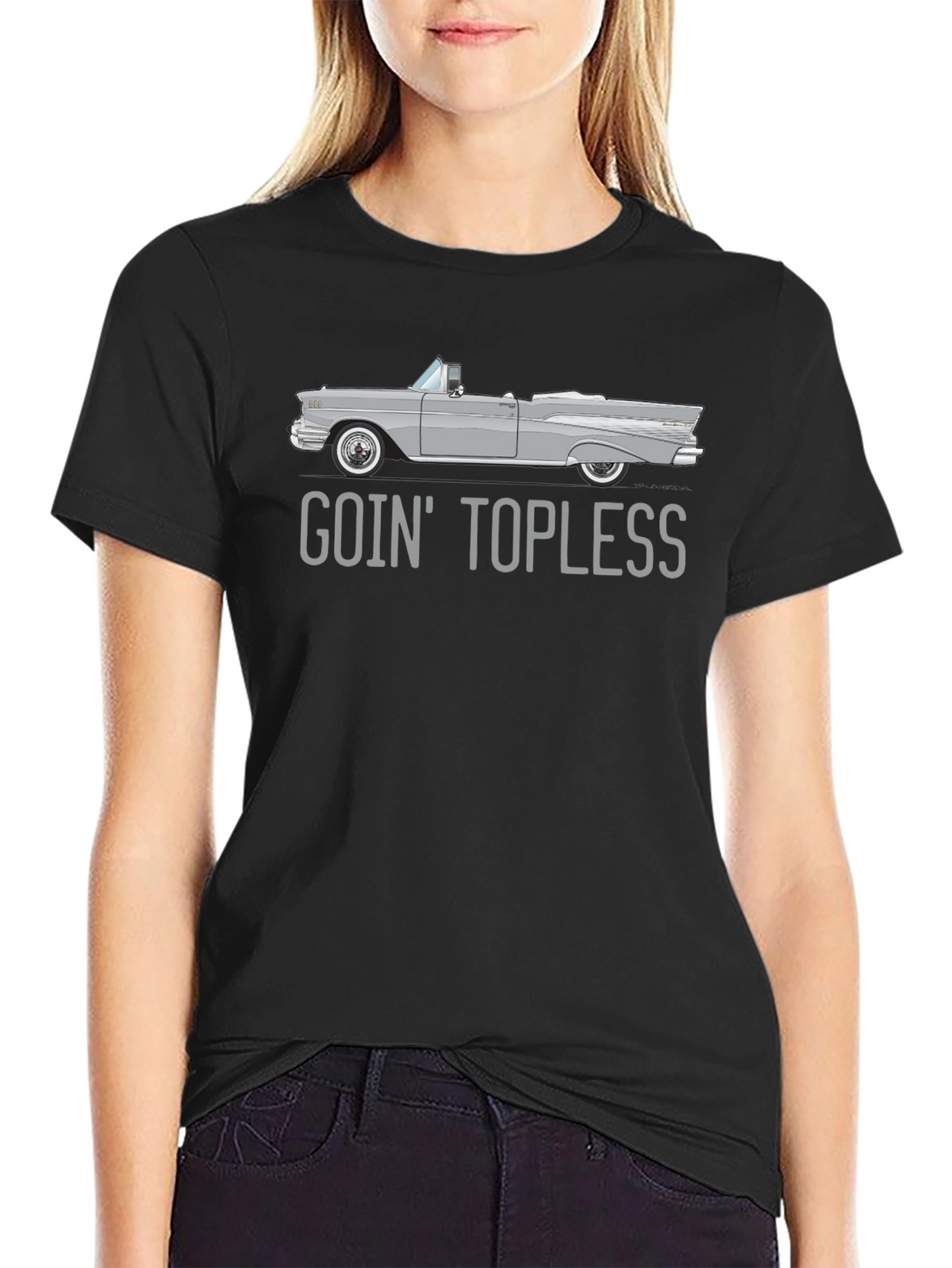Goin Topless Car Graphic Black T-Shirt
