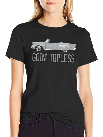 Goin Topless Car Graphic Black T-Shirt
