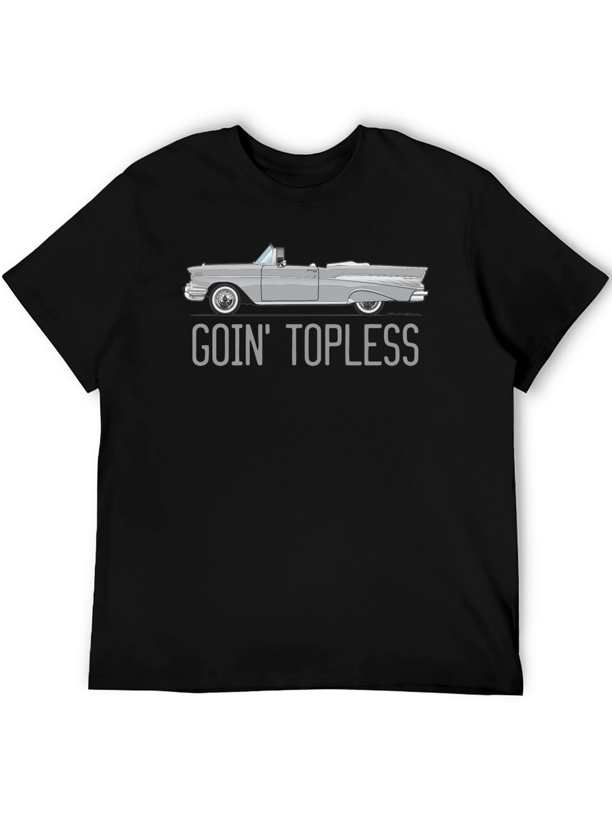Goin Topless Car Graphic Black T-Shirt