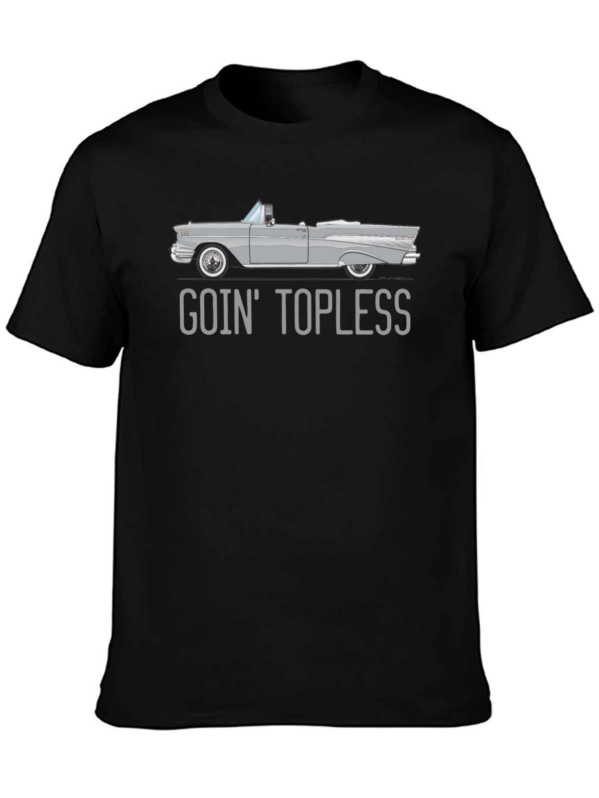 Goin Topless Car Graphic Black T-Shirt